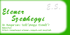 elemer szephegyi business card